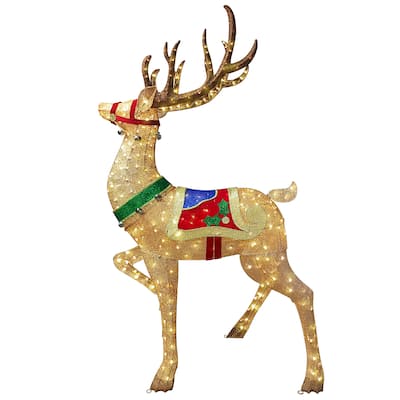 Puleo International 8' Outdoor Christmas Reindeer with 320 Warm White LED Lights - Brown