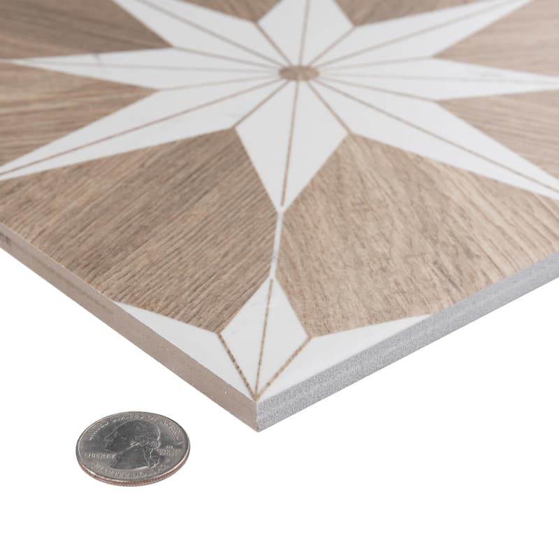 Merola Tile Llama Stella Loire Verso Noce 9-3/4" x 9-3/4" Porcelain Floor and Wall Tile