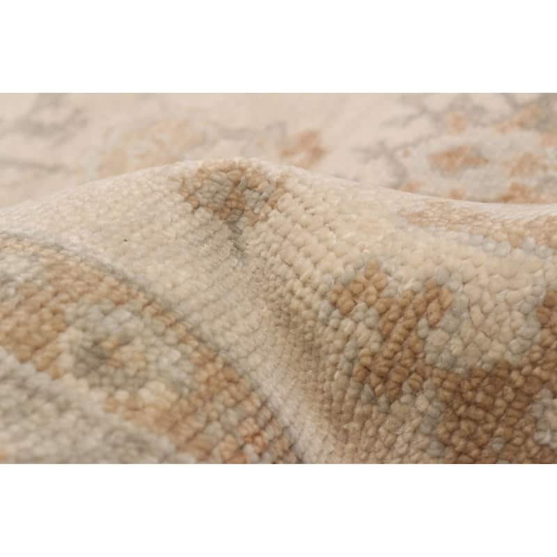 ECARPETGALLERY Hand-knotted Oushak Ivory Wool Rug - 8'0 x 10'2