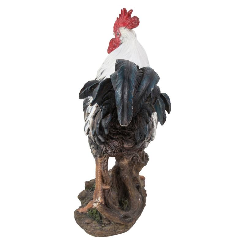 15.75" Standing Rooster on Ground Outdoor Garden Statue