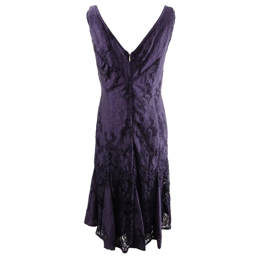 Shop Dkny Women S V Neck Scalloped Lace Dress 4 Aubergine Aubergine On Sale Overstock 31104149 We make music, love life and laugh sometimes. overstock com
