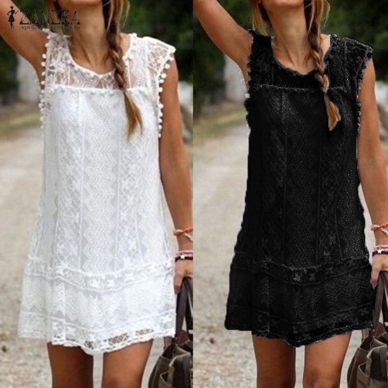 Shop Vestidos 2017 Summer Elegant Zanzea Women Casual Solid Short