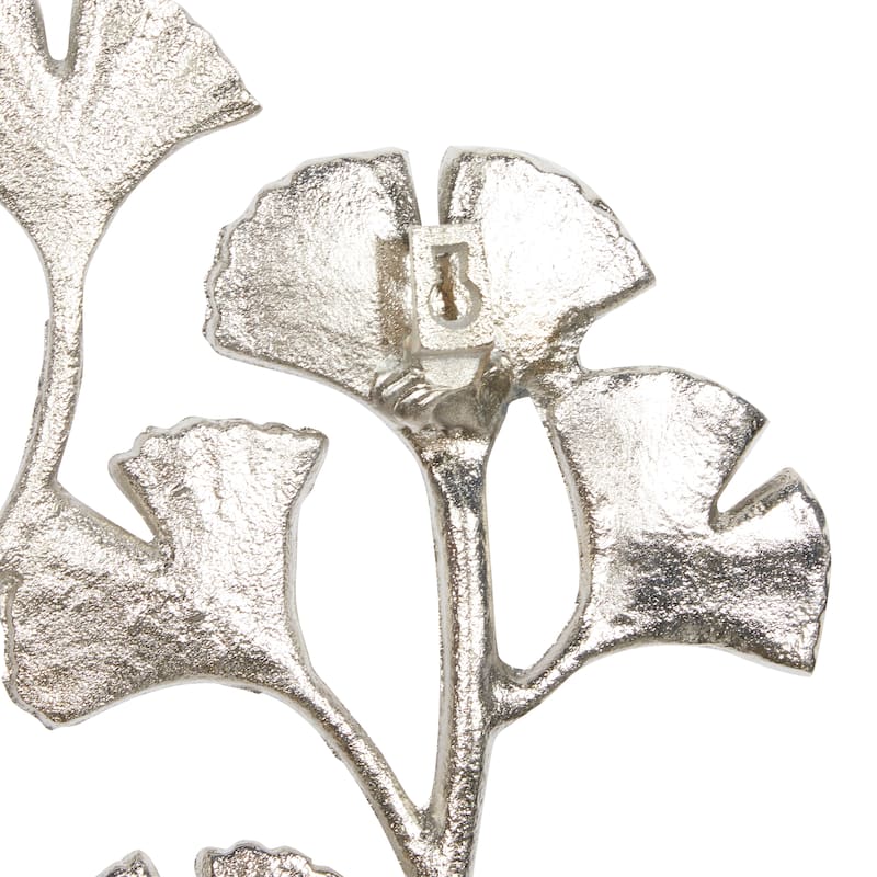 Silver Aluminum Floral Wall Decor