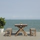 preview thumbnail 20 of 18, SAFAVIEH Outdoor Living Jardin Wood 3-Piece Dining Set, Natural
