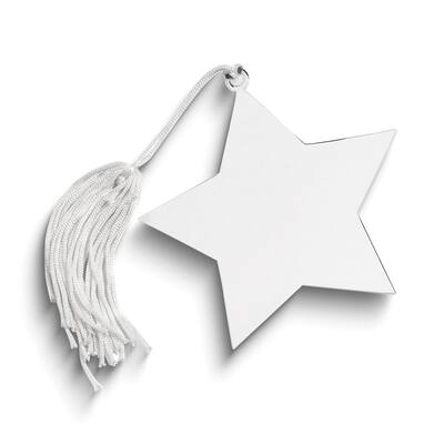 Curata Nickle-Plated White Tassel Engraveable Star Ornament