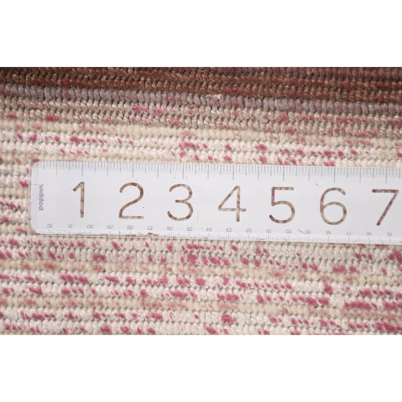 Striped Abstract Oriental Accent Rug Handmade Wool Carpet - 2'8"x 4'9"