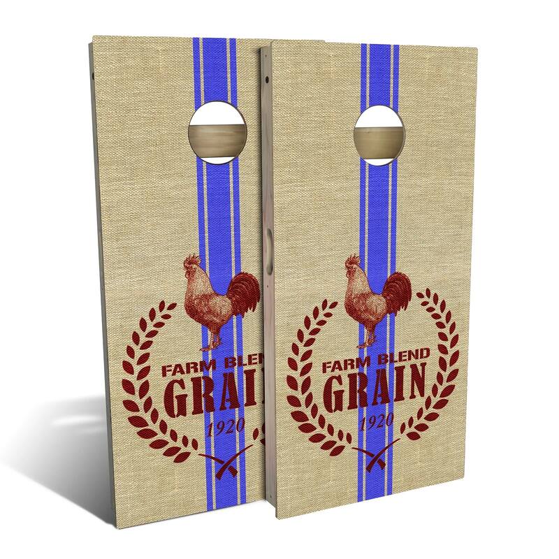 Grain Sack Outdoor Cornhole Board Set - Backyard 2x4 - Include Edge Lights