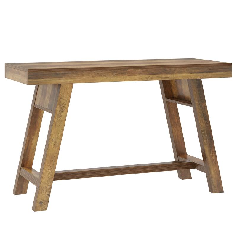 55'' Bar Table Rectangular Home Bar Unit with Stable Trestle Legs