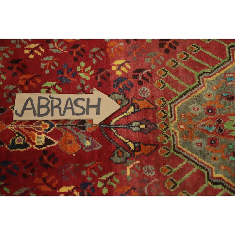 Hand Knotted Oriental 100% Wool Carpet Traditional Medallion Red Shiraz Area Rug - 8' 2'' X 5' 3''