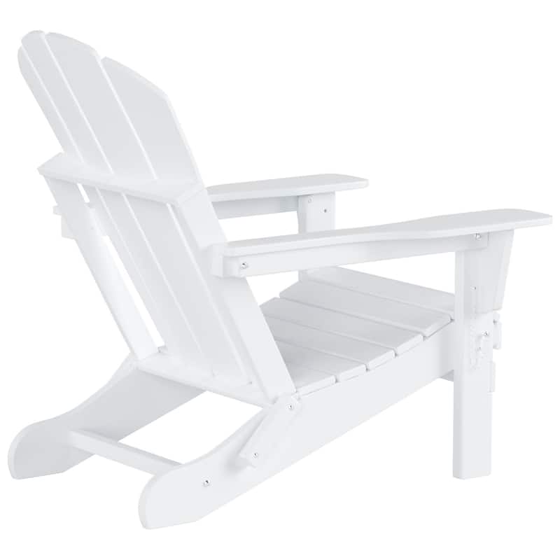 Polytrends Laguna Hdpe All Weather Outdoor Patio Foldable Adirondack Chair With Side Table (2-Piece Set)
