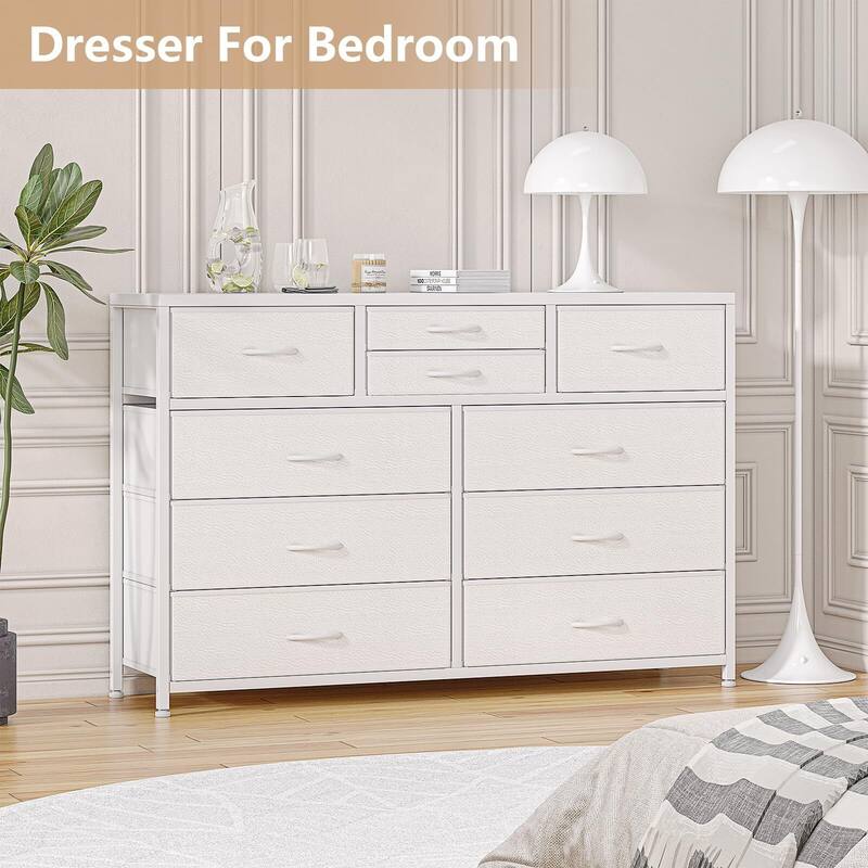 Wide 10 Drawer Dresser for Bedroom