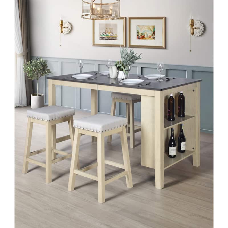 Africa 5-piece Counter Height Dining Table and Chair - Table Only - Taupe
