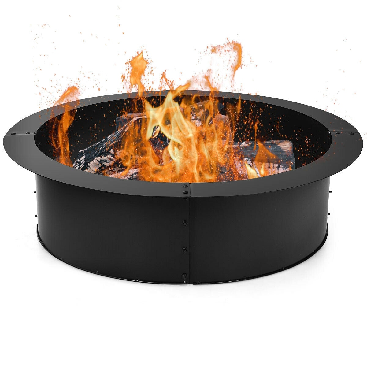 36 Inch Round Steel Fire Pit Ring Liner DIY Wood Burning Insert - Bed Bath  \u0026 Beyond - 37579820, image size:1200x1200