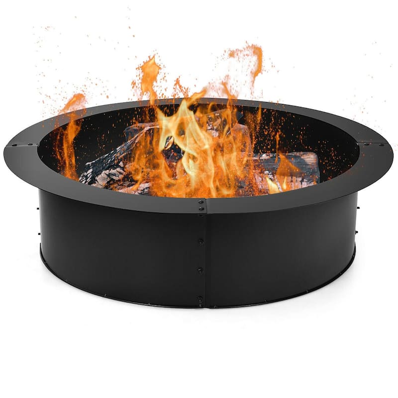 36 Inch Round Steel Fire Pit Ring Liner DIY Wood Burning Insert