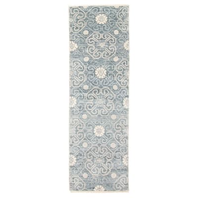 ECARPETGALLERY Hand-knotted Mystique Dark Teal Wool Rug - 8'0 x 2'4