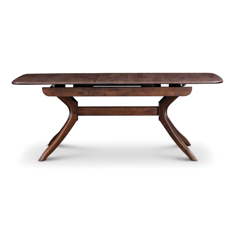 Furniture of America Abigail IV Mid-Century Modern Walnut Extendable Self-Storing Dining Table