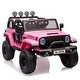 preview thumbnail 1 of 26, 24V Ride on Truck Car for Kids, 2 Seater Electric Vehicles with Remote Control Pink