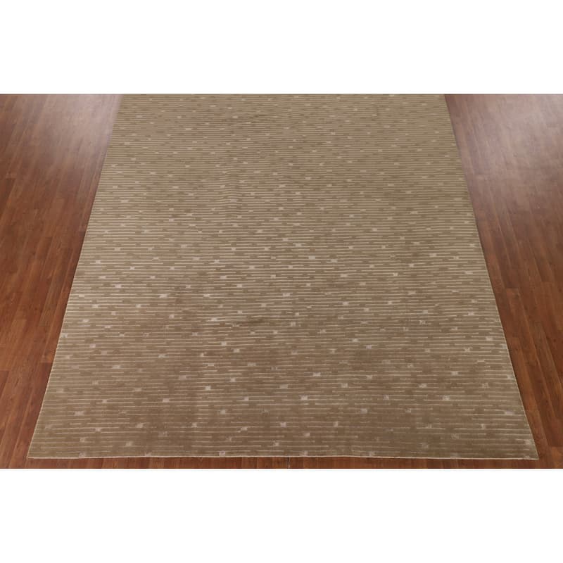 Nepalese Modern Area Rug Hand-Knotted Wool Carpet - 9'3" x 11'10"