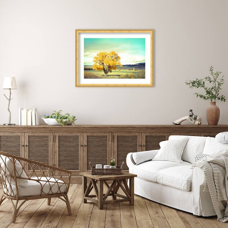 First Tree To Turn by Annie Bailey Art Wood Framed Wall Art Print - Owen Gold