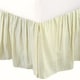 preview thumbnail 3 of 5, Cozy Line Golden Farmhouse Ticking Cotton Bed Skirt Cream Striped Ruffled Dust Ruffle, Tailored 16" Drop King - Yellow