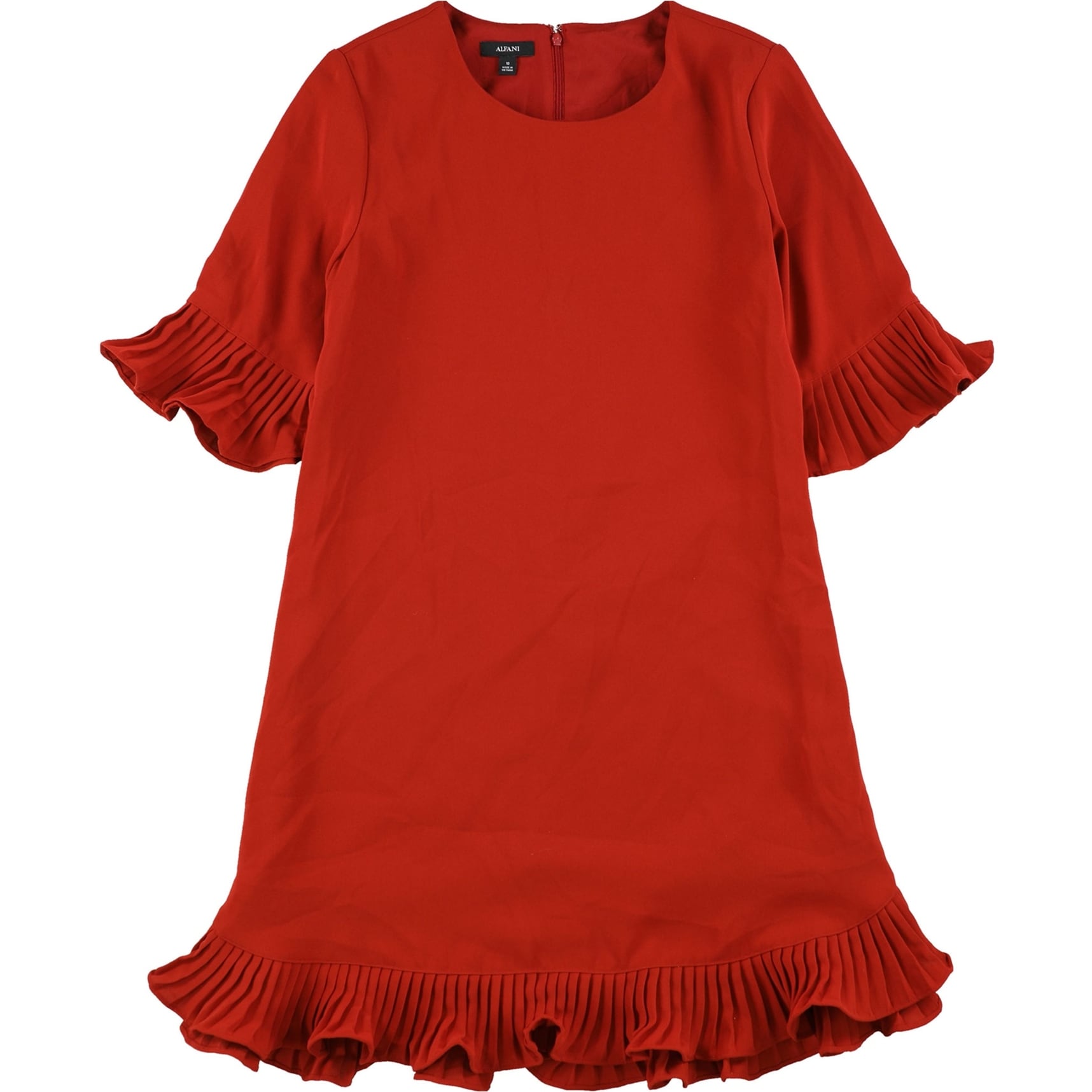 alfani pleated flounce dress