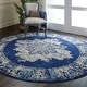 preview thumbnail 53 of 135, Nourison Grafix Distressed Vintage Medallion Area Rug 8' Round - Navy Blue