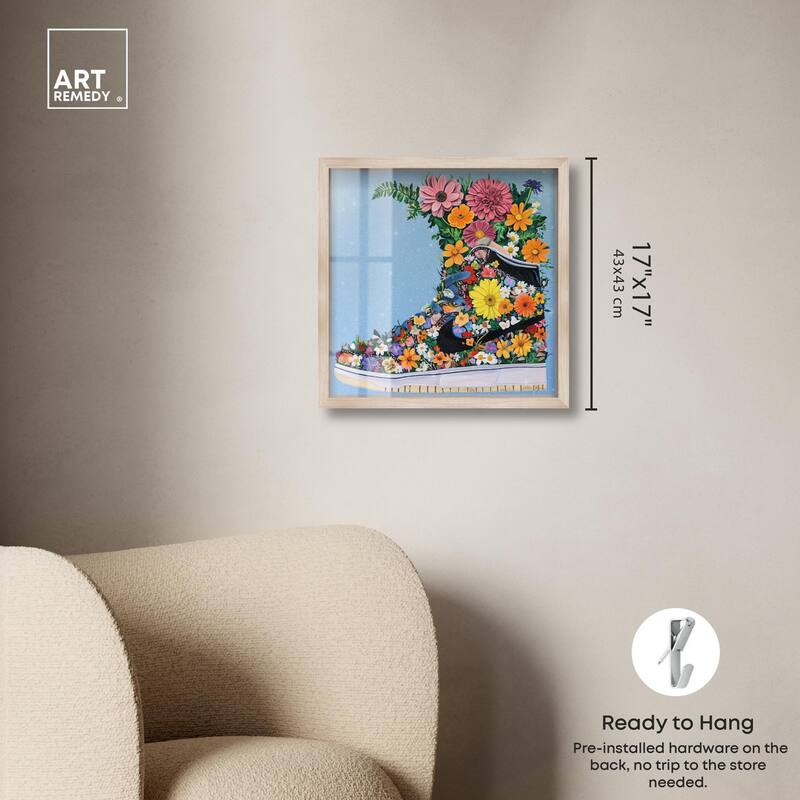 Blooming Floral Sneaker Shadowbox by Art Remedy