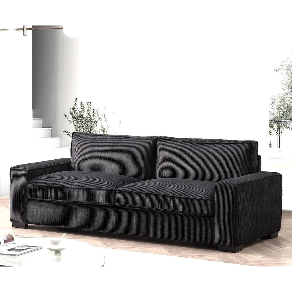Luxe Corduroy Sofa with Sleek Design Spacious and Comfortable 3 Seater Couch Large