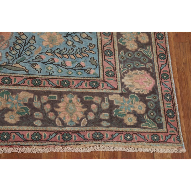 Tabriz Persian Vintage Area Rug Handmade Oriental Wool Carpet - 6'8" x 9'11"