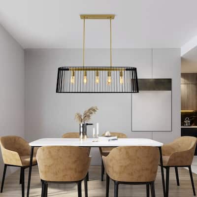 Maxax 5 - Light Kitchen Chandelier with Wrought Iron Accents - MX2034-P5