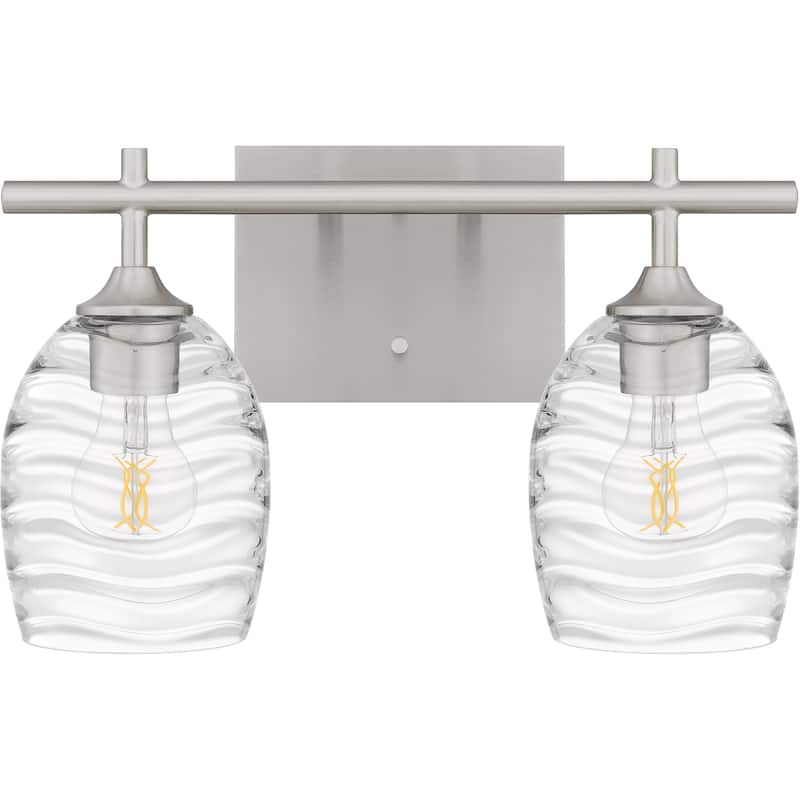 Lucy 2-Light Brushed Nickel Bath Light