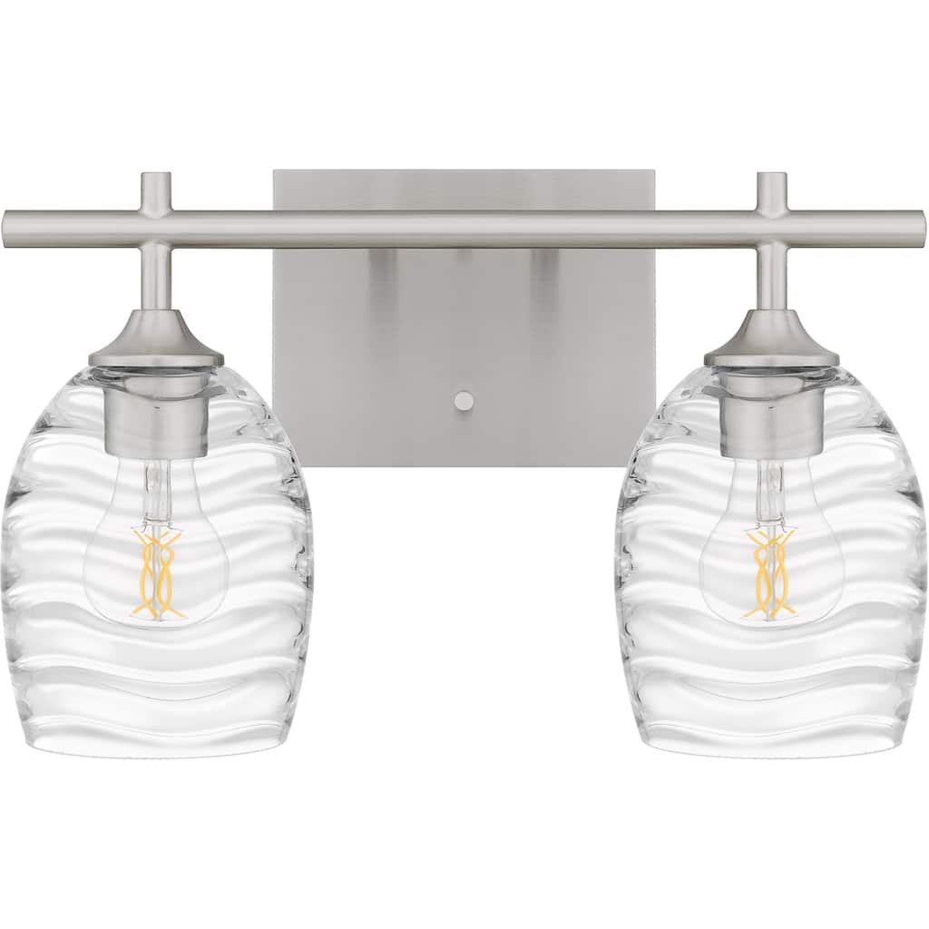 Lucy 2-Light Brushed Nickel Bath Light