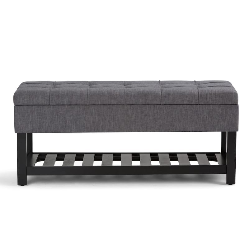WYNDENHALL Wyatt 44 inch Wide Transitional Rectangle Ottoman Bench - 43"x 17"x 18.5"