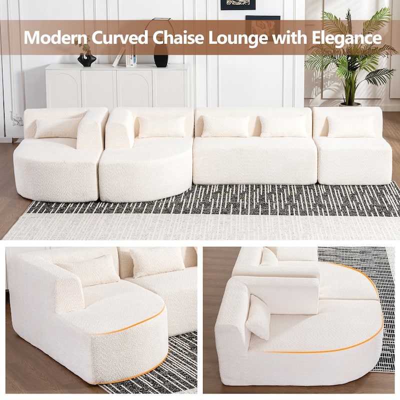 Merax 143.7" Upholstered Sofa Free-combined Sofa Couch