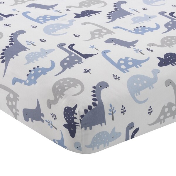 grey and white dinosaur bedding