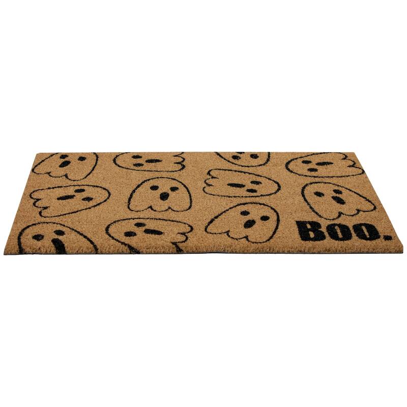 Ghosts Halloween Natural Coir Doormat - 18" x 30"