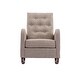 preview thumbnail 7 of 16, Polyester Upholstered High Back Mid-Century Modern Tufted Nursery Rocking Chair with Side Pocket Camel