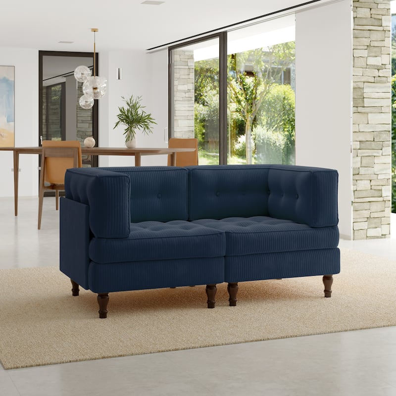Oversized Sofa Corduroy Tufted Modular Sectional Set