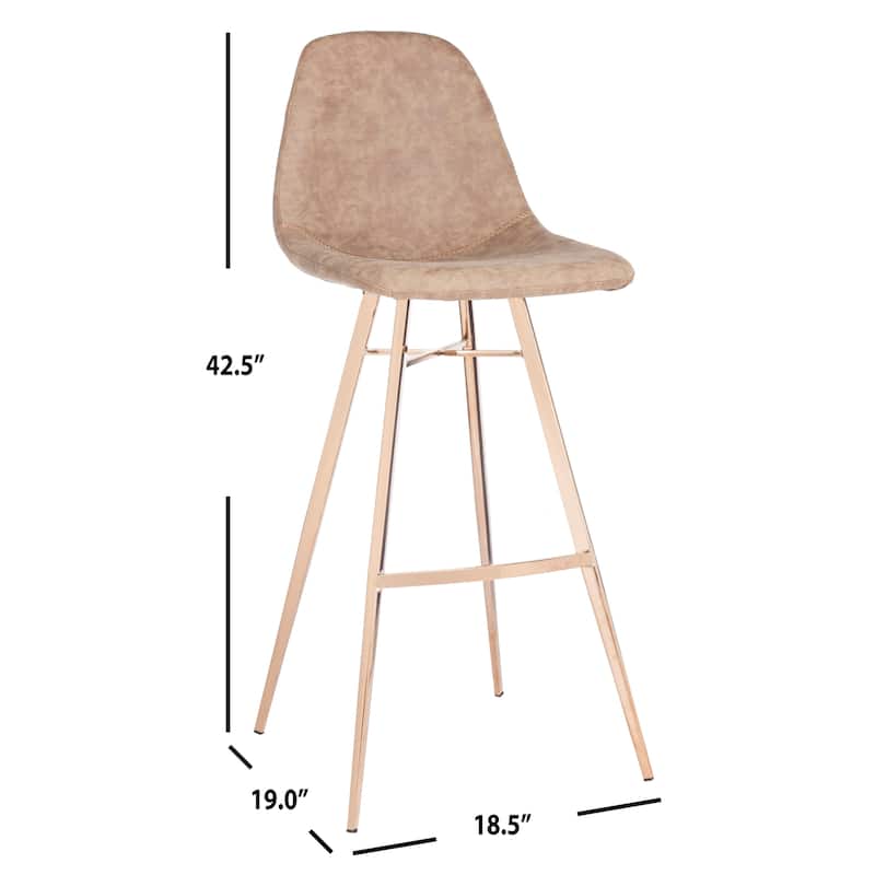 SAFAVIEH Utako -29 Inch Brown/ Copper Bar Stool - 18.5" x 20" x 43" - 19Wx19Dx43H