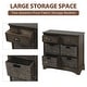preview thumbnail 27 of 48, 28” Farmhouse Solid Wood Storage Cabinet with Two Drawers and Four Rattan Baskets
