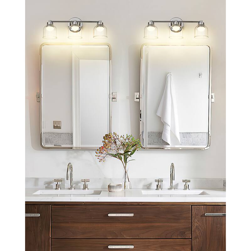 3/4/5-Light 15W LED Bathroom Vanity Light, Dimmable, Chrome