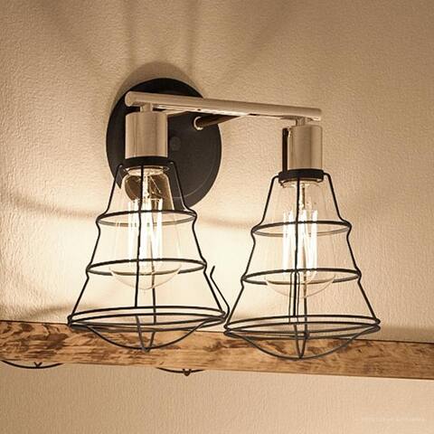 Luxury Vintage Bathroom Vanity Light, 11"H x 15.625"W, with Contemporary Style, Charcoal Finish by Urban Ambiance