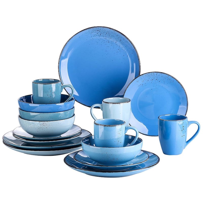 vancasso Navia Multicolored 16 Pieces Dinner set (Service for 4) - Light Blue/Dark Blue/Powder Blue/Sea Blue