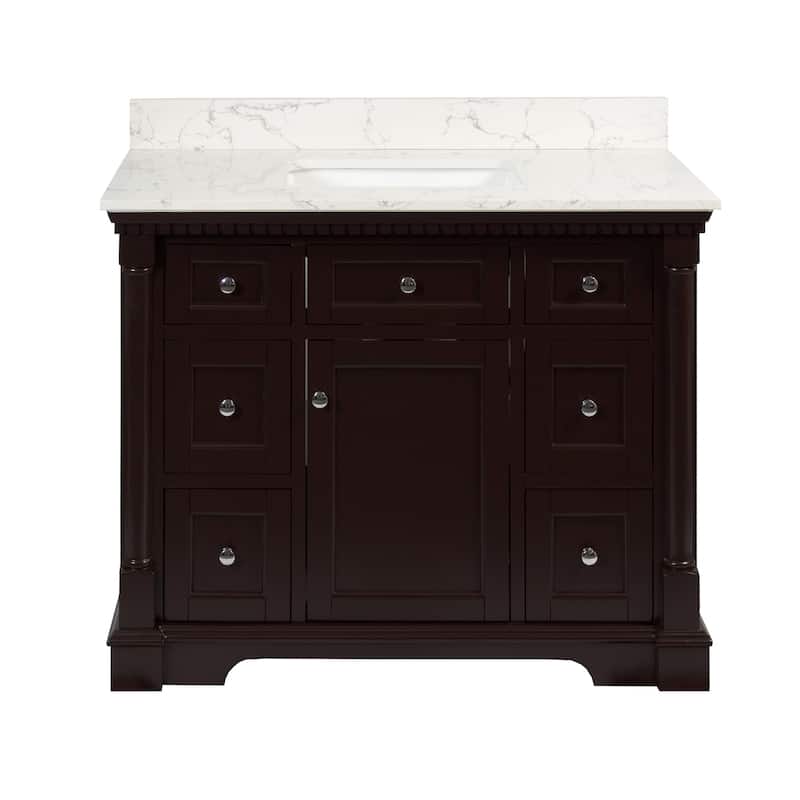 KitchenBathCollection Sydney 42" Bathroom Vanity with Engineered Marble Top