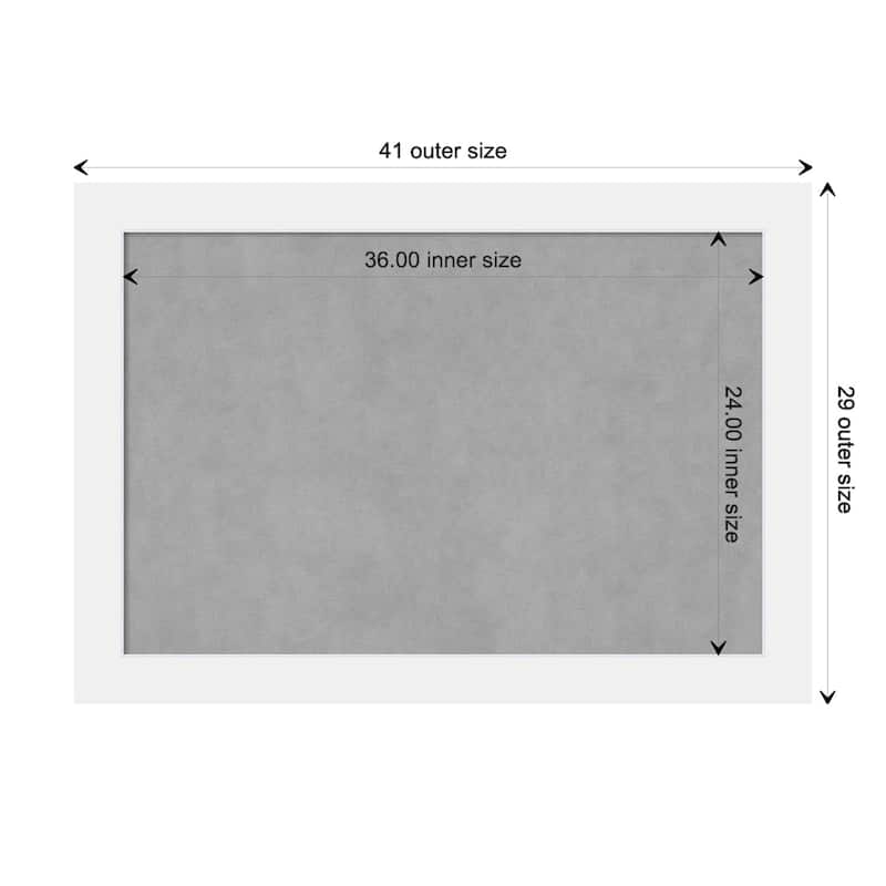 Amanti Art Corvino White Framed Magnetic Board