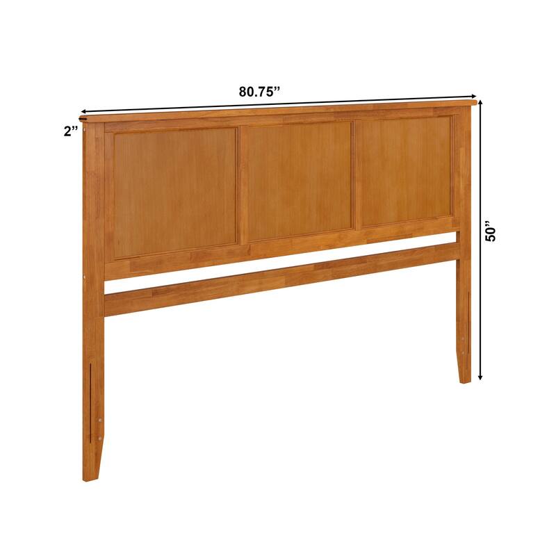 King Size Headboard Solid Wood Panel Headboard Light Toffee Finish Bedroom Decor