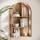 preview thumbnail 1 of 4, Harmony Arch Rattan Boho Tiered Wall Shelf - 28"H x 16.5"W x 6"D