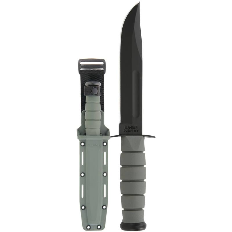 KA-BAR 7" Fixed Smooth Edge Blade Full Size Knife w/ Sheath - Green - Foliage Green