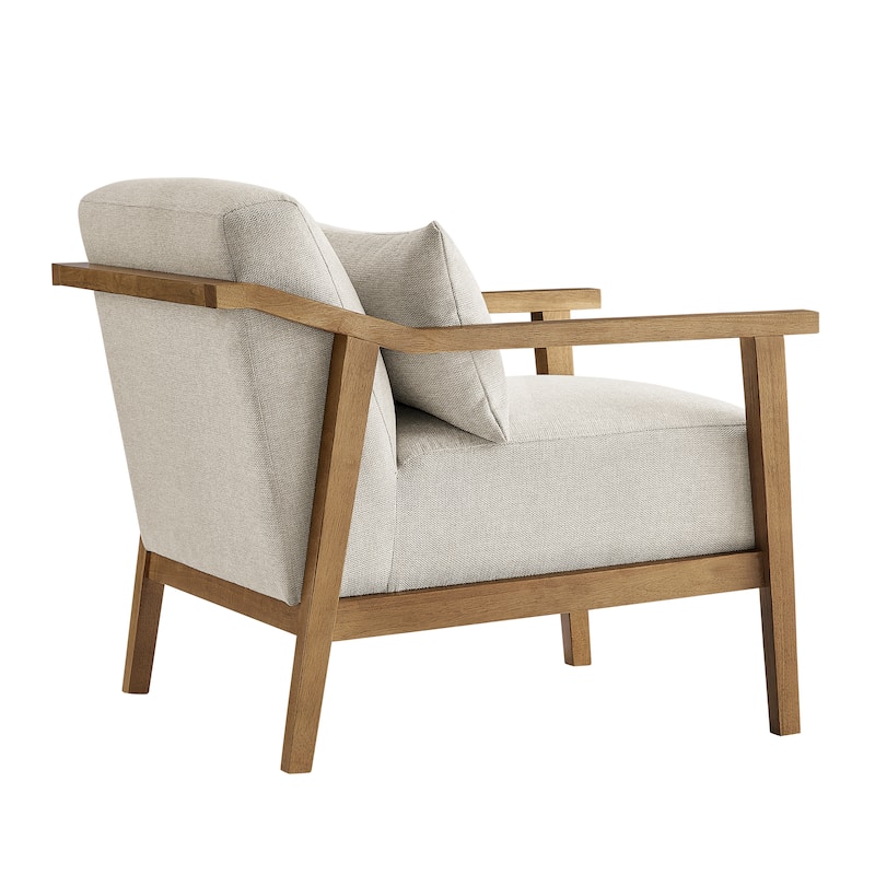Rhyl Wood Arm Accent Chair with Lumbar Accent Pillow by Greyson Living