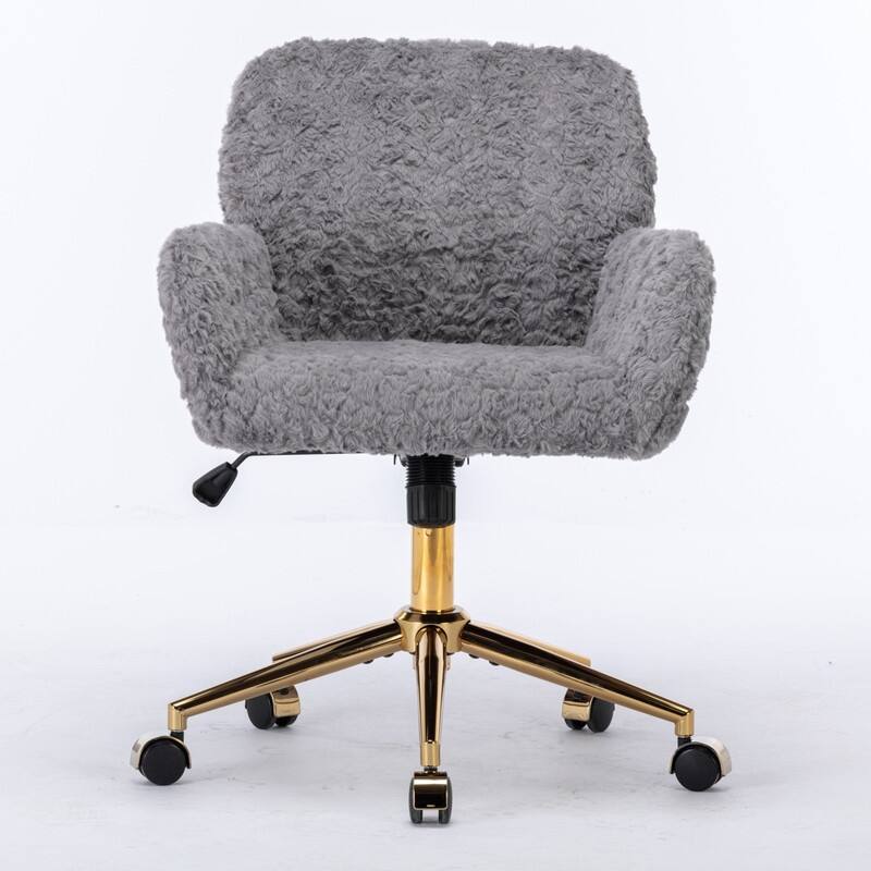 Office Chair Home Office Chair with 360°Swivel and Golden Metal Base